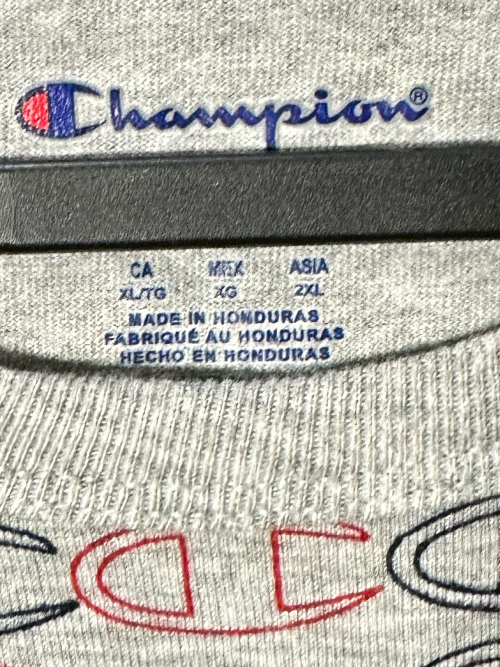 Champion Men's All-Over Print Logo T-Shirt Gray - Picture 4 of 6